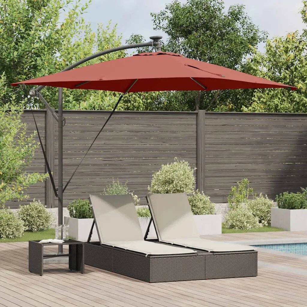 vidaXL Плажен чадър Теракота 249 x 249 x 250 см Полиестер и алуминий