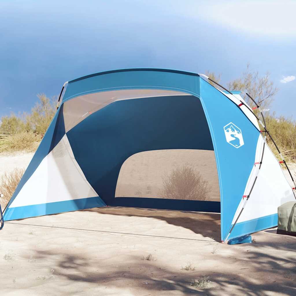 vidaXL Плажна палатка лазурносиня 274x178x170/148 см 185T полиестер