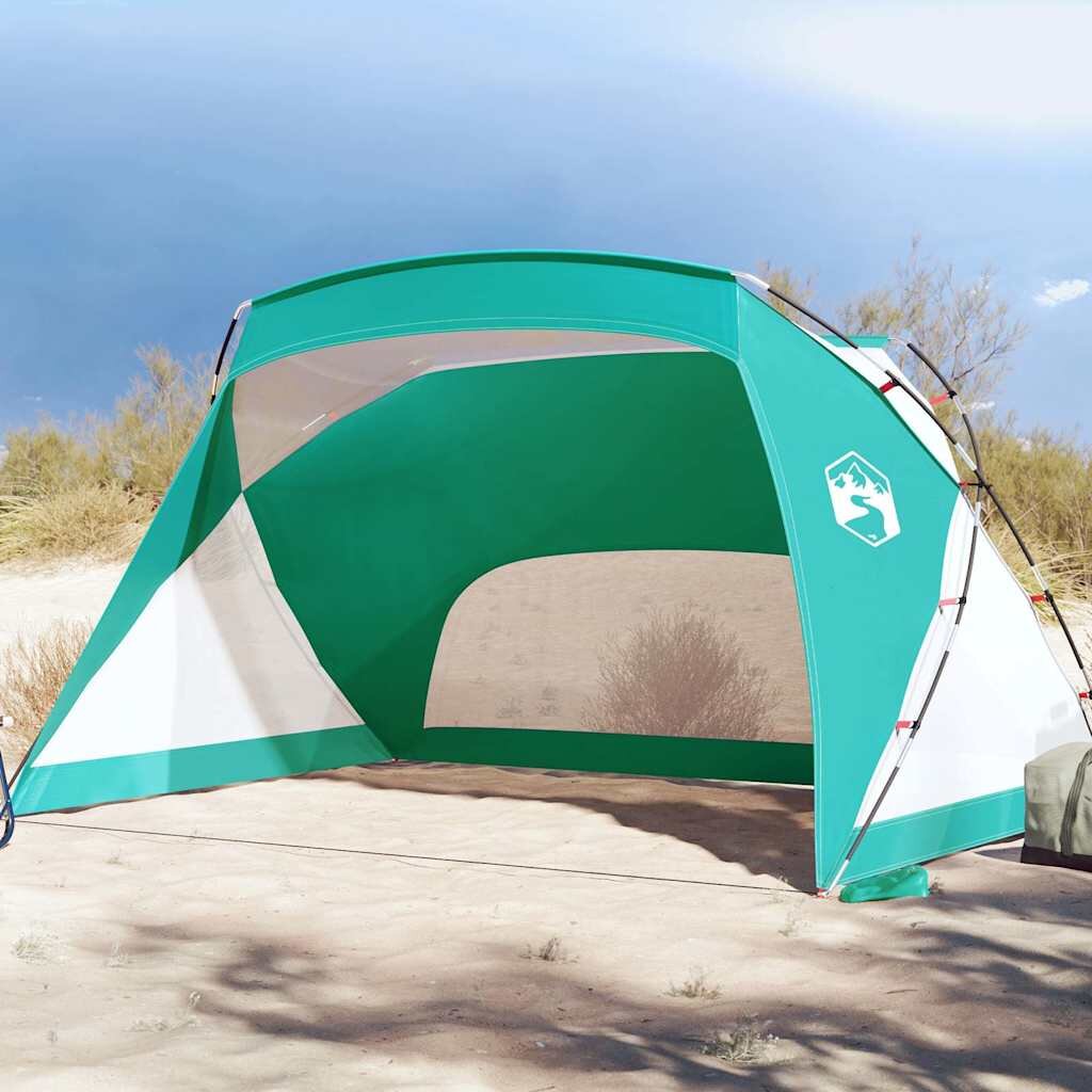 vidaXL Плажна палатка морско зелено 274x178x170/148 см 185T полиестер