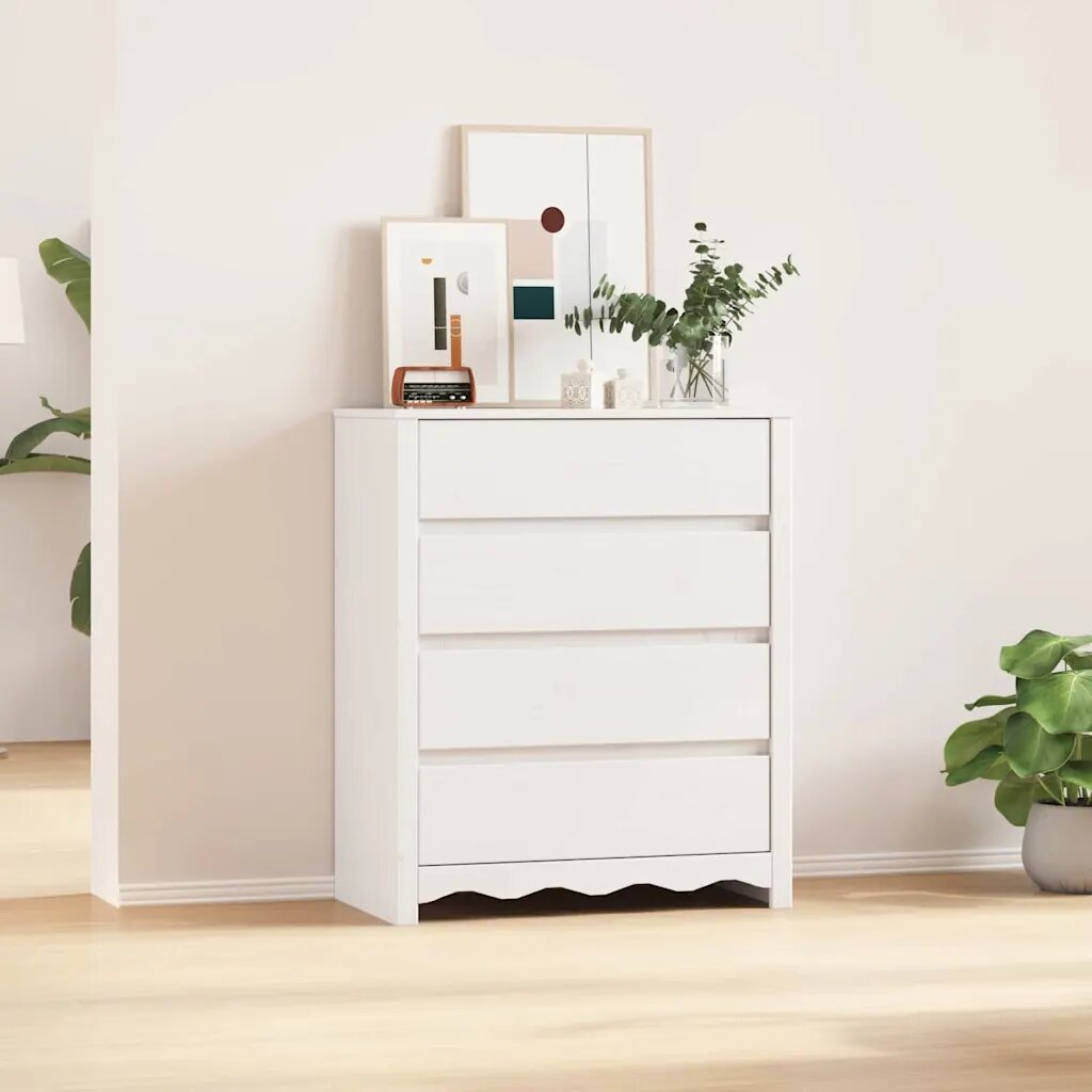 vidaXL Плика Drammen Бяло 765 x 40 x 91 см Масивна борова дървесина