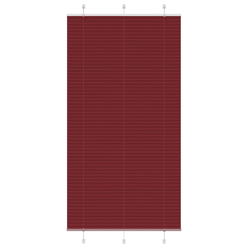 vidaXL Плисирана щора бордо червена 105x200 см ширина на плата 1044 см полиестер