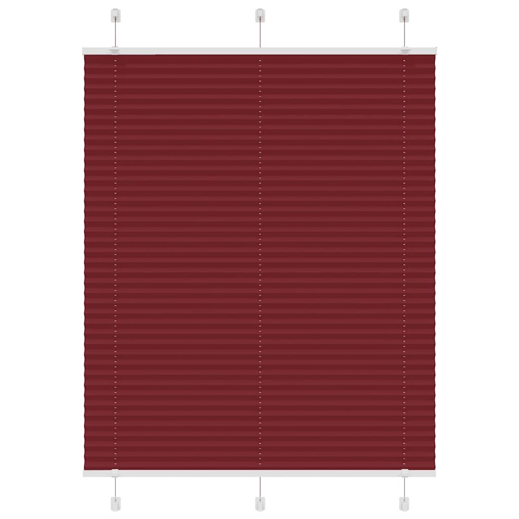 vidaXL Плисирана щора бордо червена 110x100 см ширина на плата 1094 см полиестер