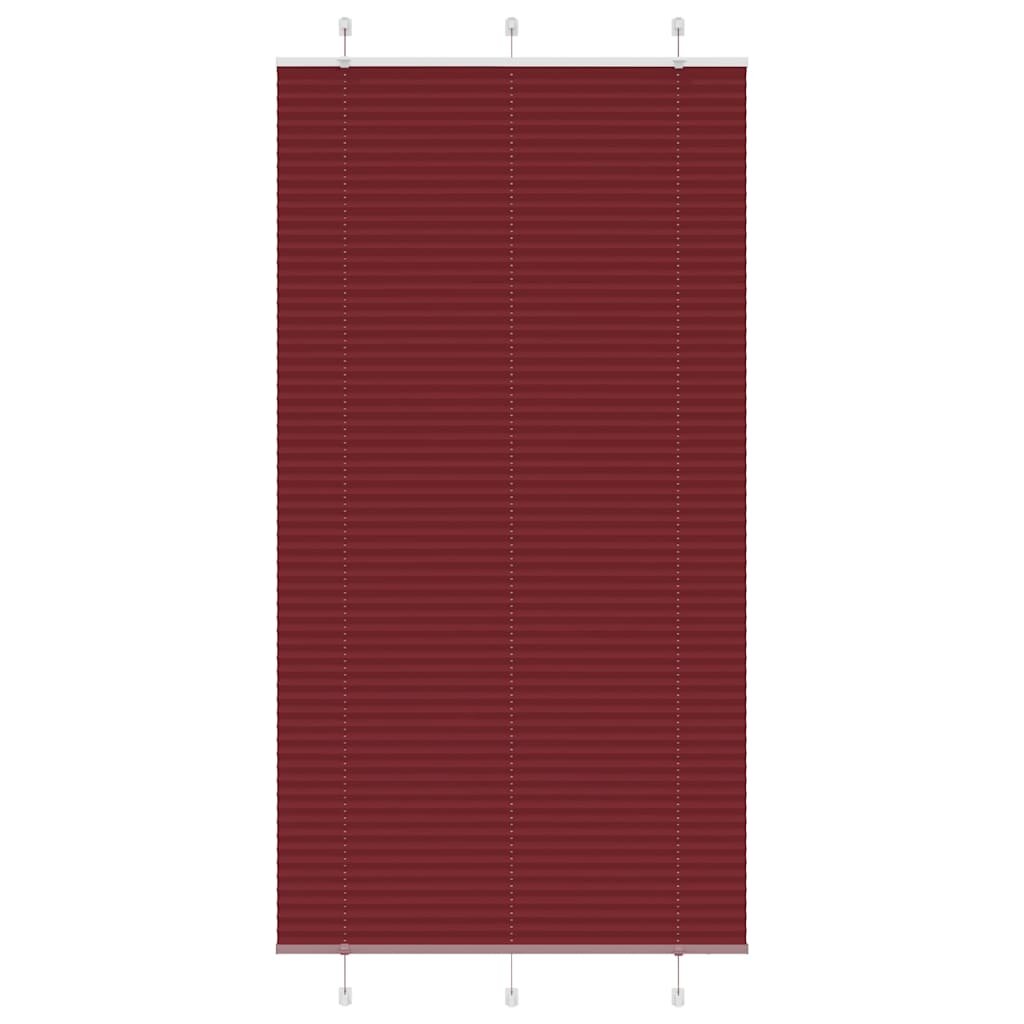 vidaXL Плисирана щора бордо червена 110x200 см ширина на плата 1094 см полиестер