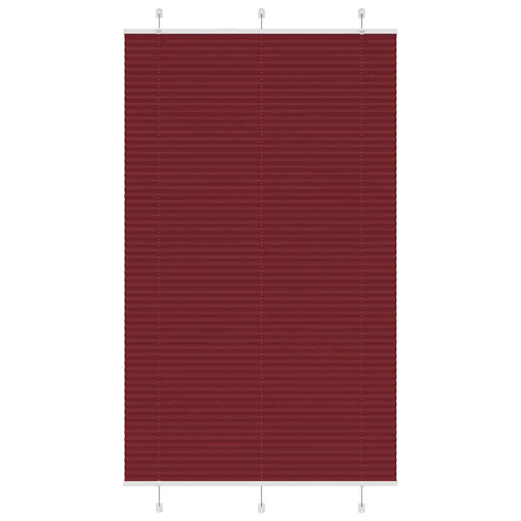 vidaXL Плисирана щора бордо червена 120x200 см ширина на плата 1194 см полиестер