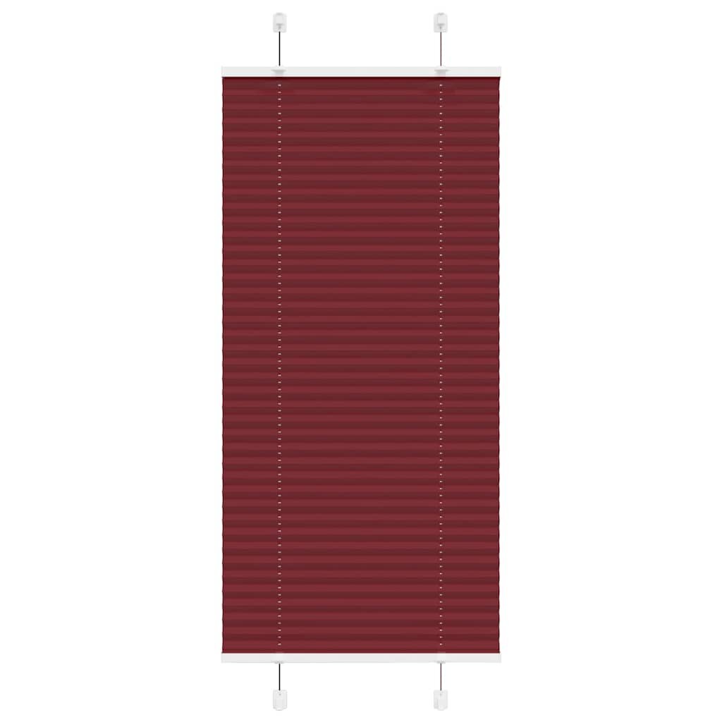 vidaXL Плисирана щора бордо червена 65x100 см ширина на плата 644 см полиестер