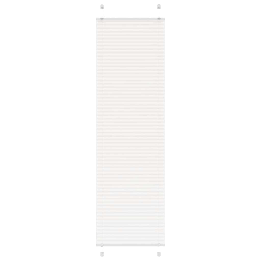 vidaXL Плисирана щора Бяла 60x200 cm Ширина на плата 594 cm Полиестер