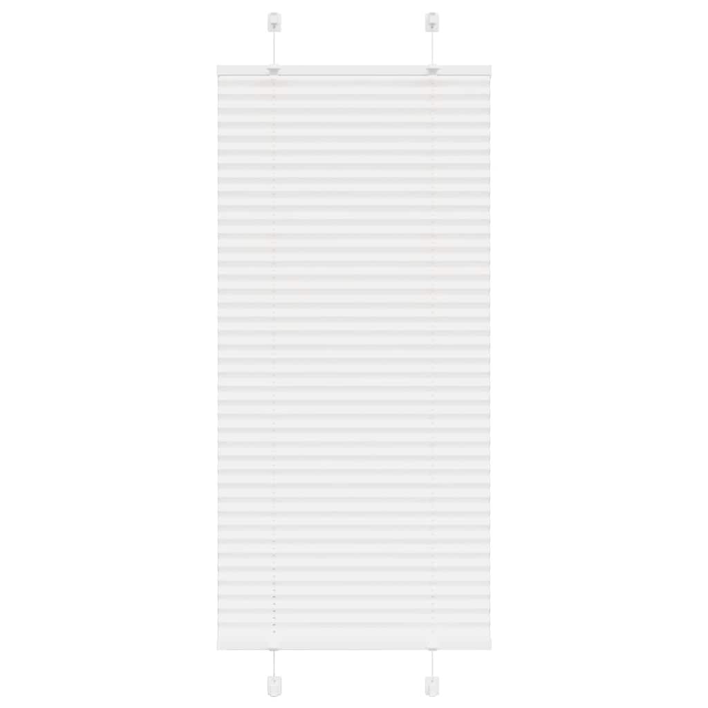vidaXL Плисирана щора Бяла 65x150 cm Ширина на плата 644 cm Полиестер