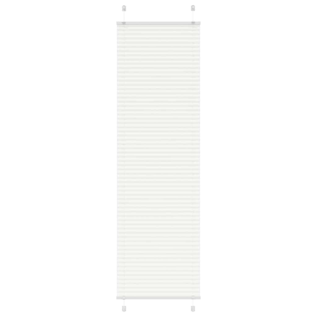 vidaXL Плисирана щора Бяла 65x200 cm Ширина на плата 644 cm Полиестер