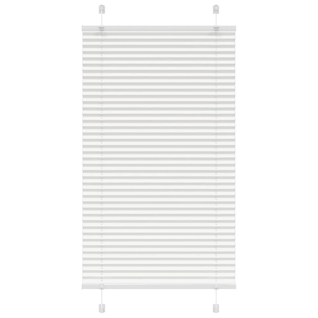 vidaXL Плисирана щора Бяла 75x150 cm Ширина на плата 744 cm Полиестер