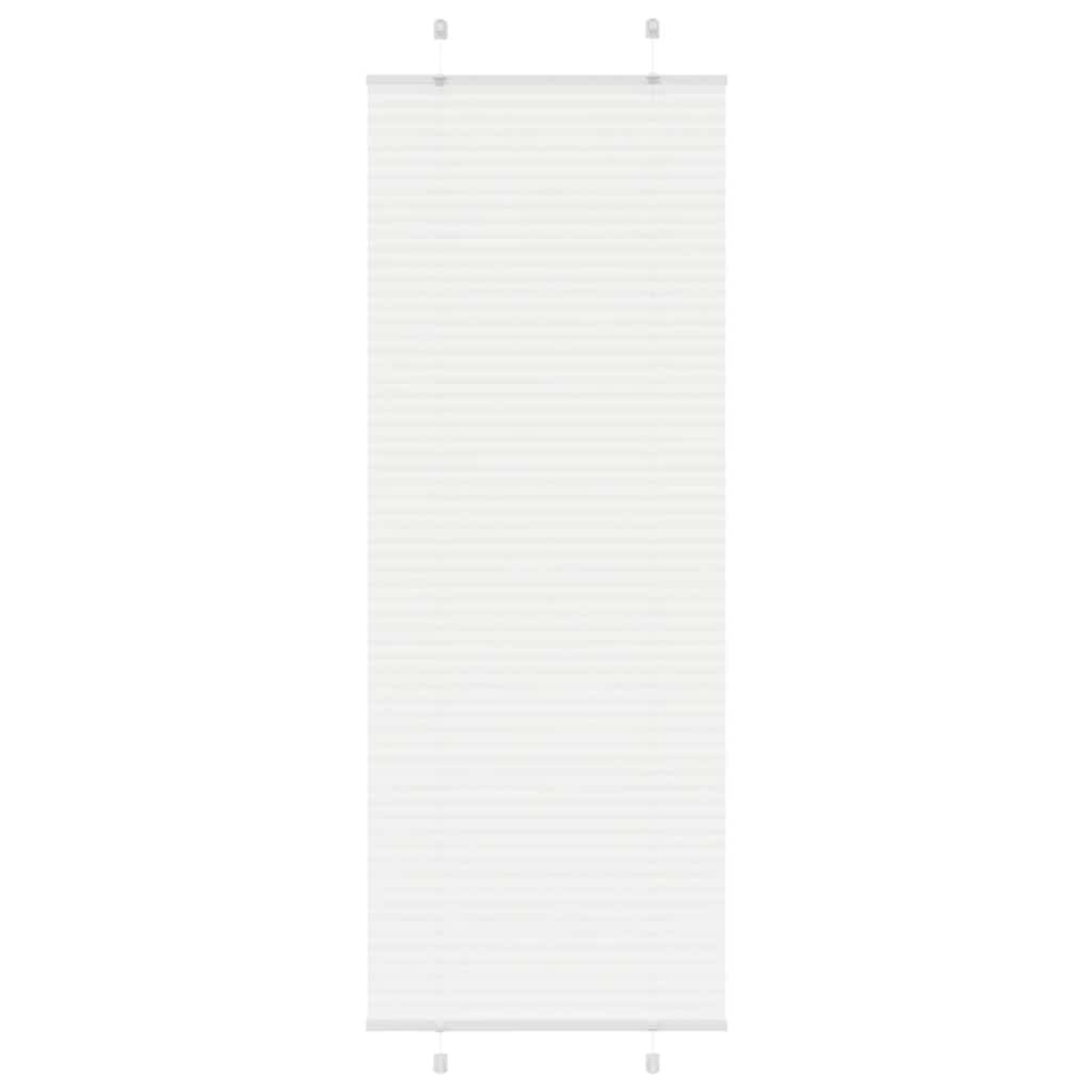 vidaXL Плисирана щора Бяла 75x200 cm Ширина на плата 744 cm Полиестер