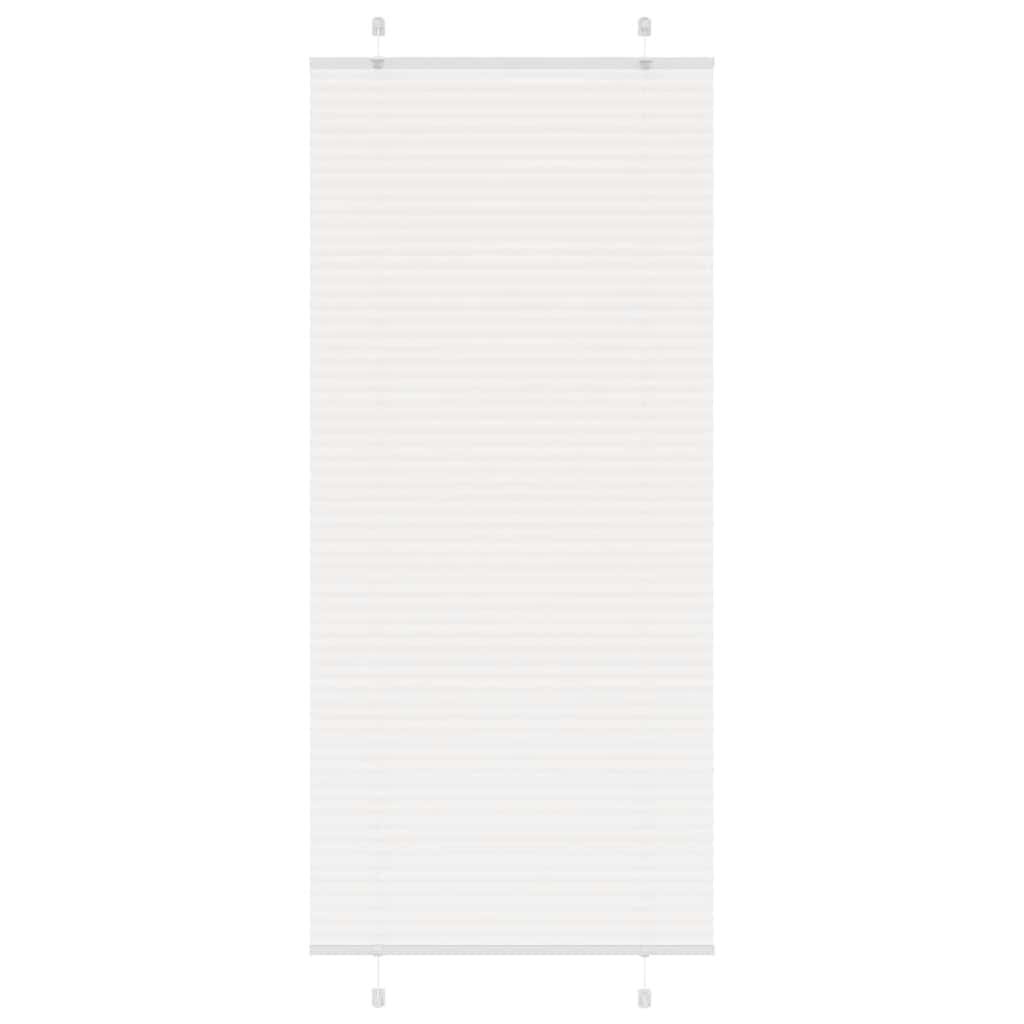 vidaXL Плисирана щора Бяла 85x200 cm Ширина на плата 844 cm Полиестер