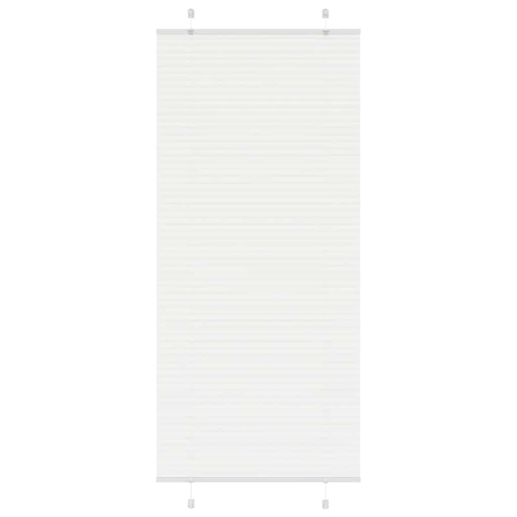 vidaXL Плисирана щора Бяла 90x200 cm Ширина на плата 894 cm Полиестер