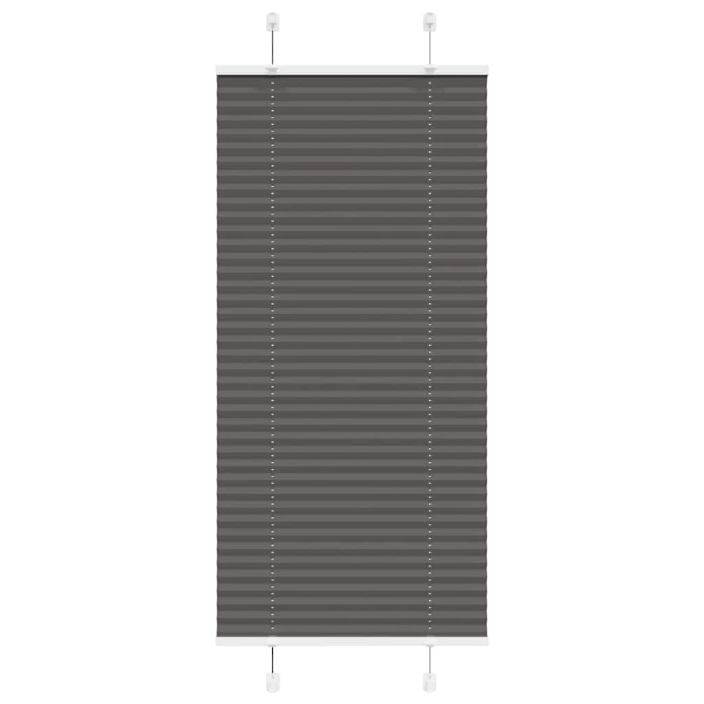 vidaXL Плисирана щора черна 55x100 cm Ширина на плата 544 cm