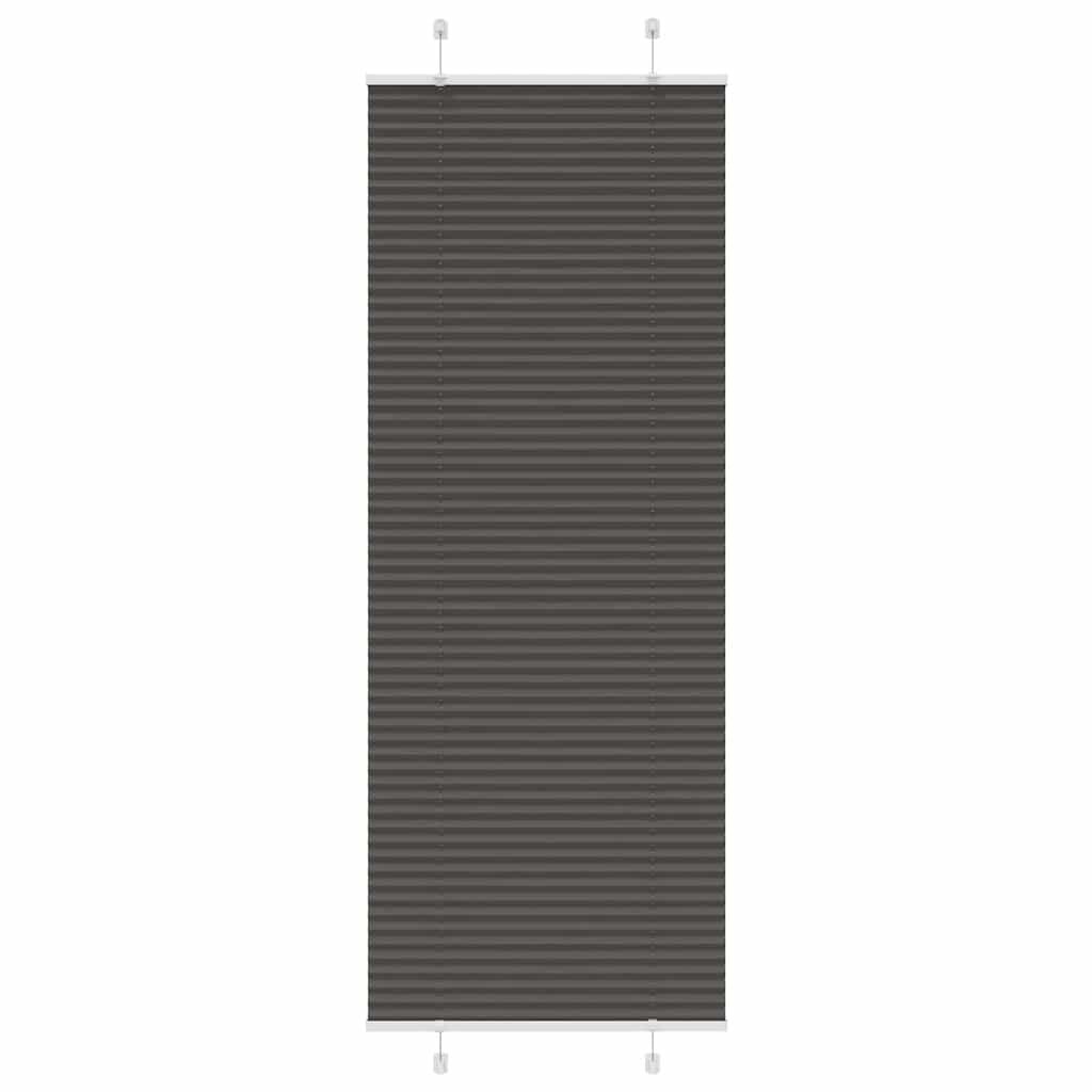 vidaXL Плисирана щора черна 80x200 cm Ширина на плата 794 cm