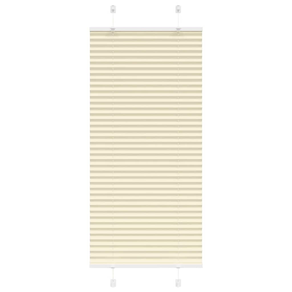 vidaXL Плисирана щора Cream 65x100 cm Ширина на плата 644 cm
