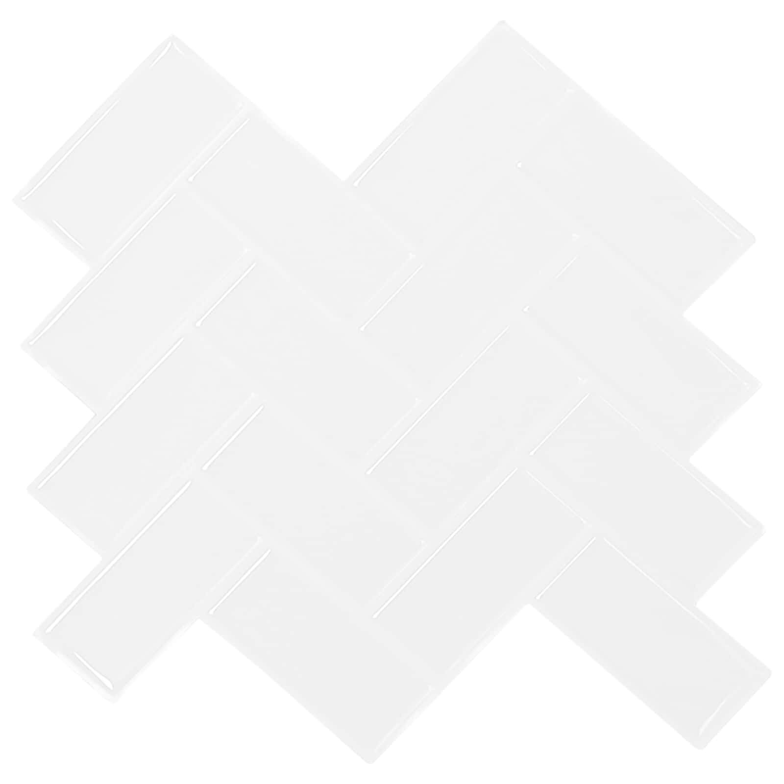 vidaXL Плочка рибена кост 10 бр. Бяло 30 x 30 cm Полиуретан и PET