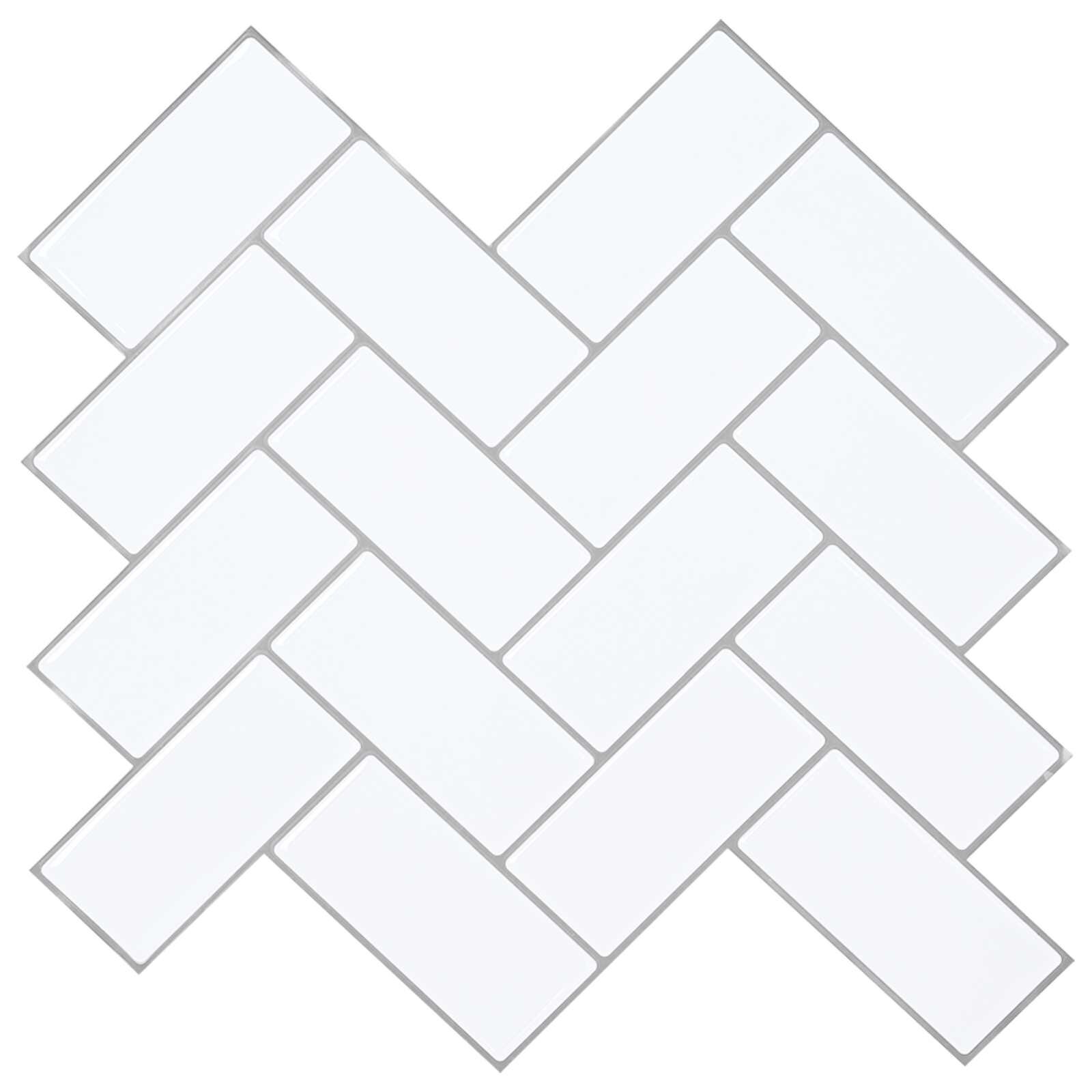 vidaXL Плочка рибена кост 20 бр. Бяло сиво 30 x 30 cm Полиуретан и PET