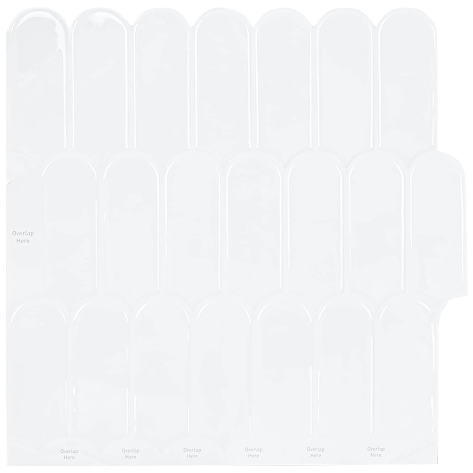 vidaXL Плочка с перо 10 бр. Бяло 30 x 30 cm Полиуретан и PET