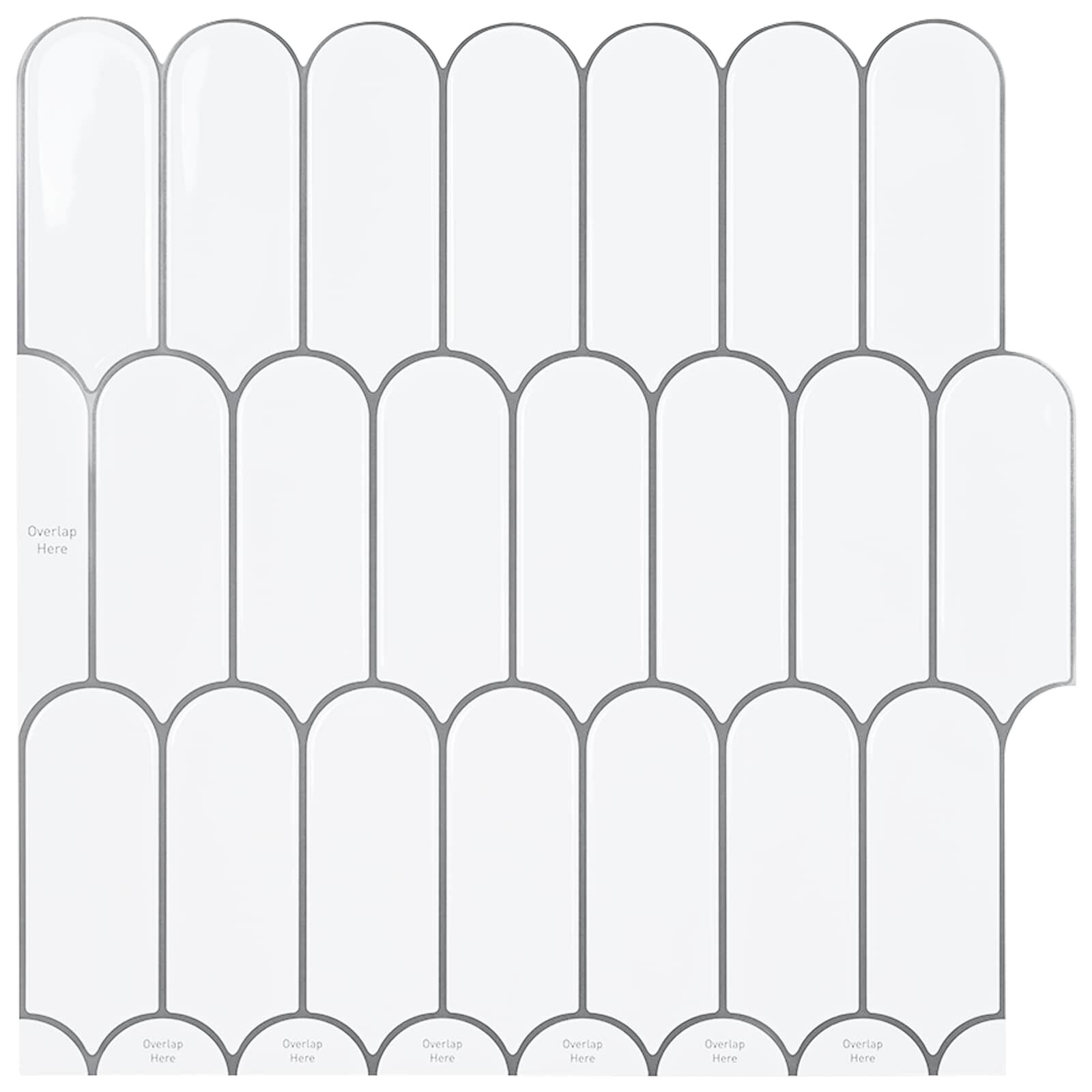 vidaXL Плочка с перо 50 бр. Бяло сиво 30 x 30 cm Полиуретан и PET