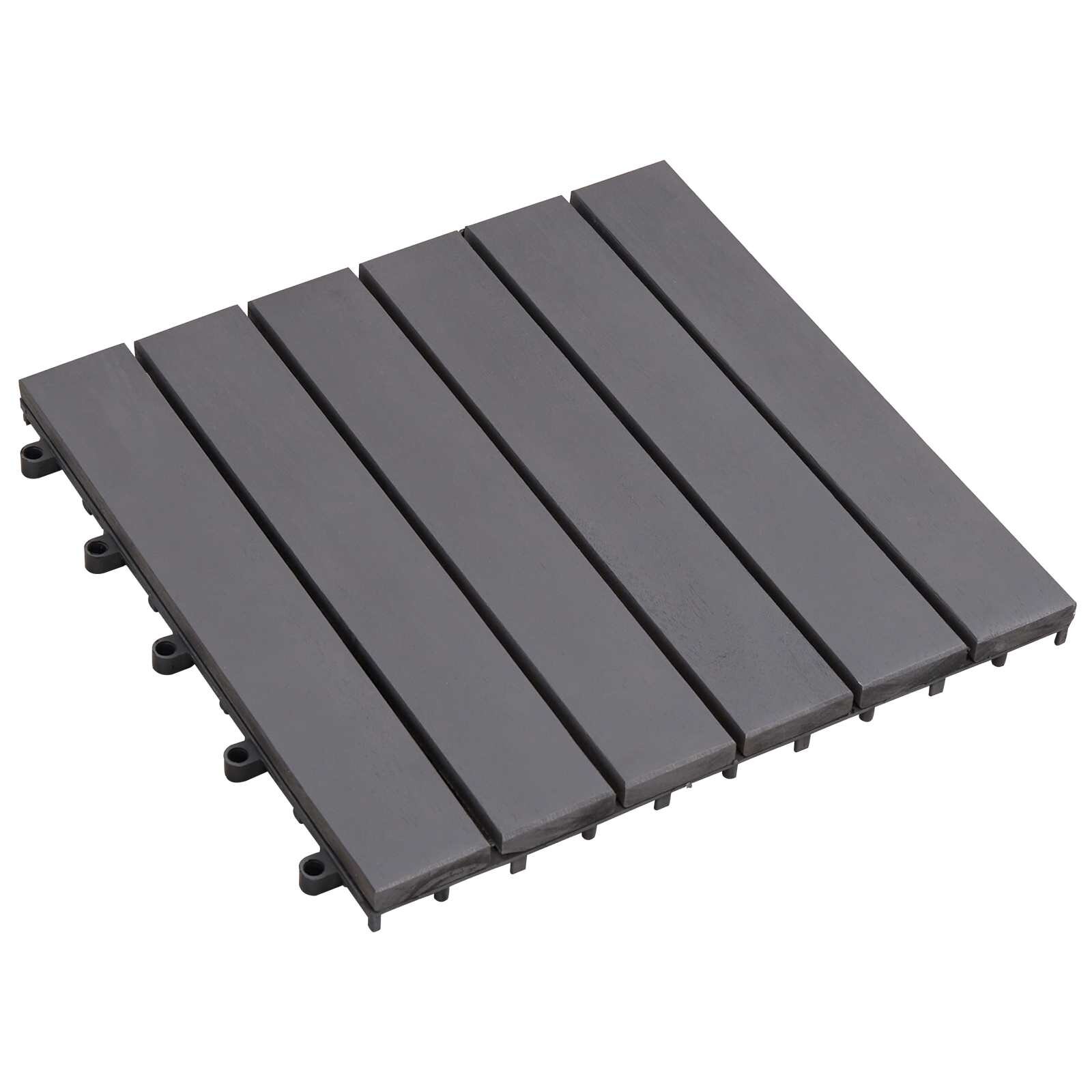 vidaXL Плочка за decking 10 бр. Сиво 30 x 30 cm Дърво от Акация