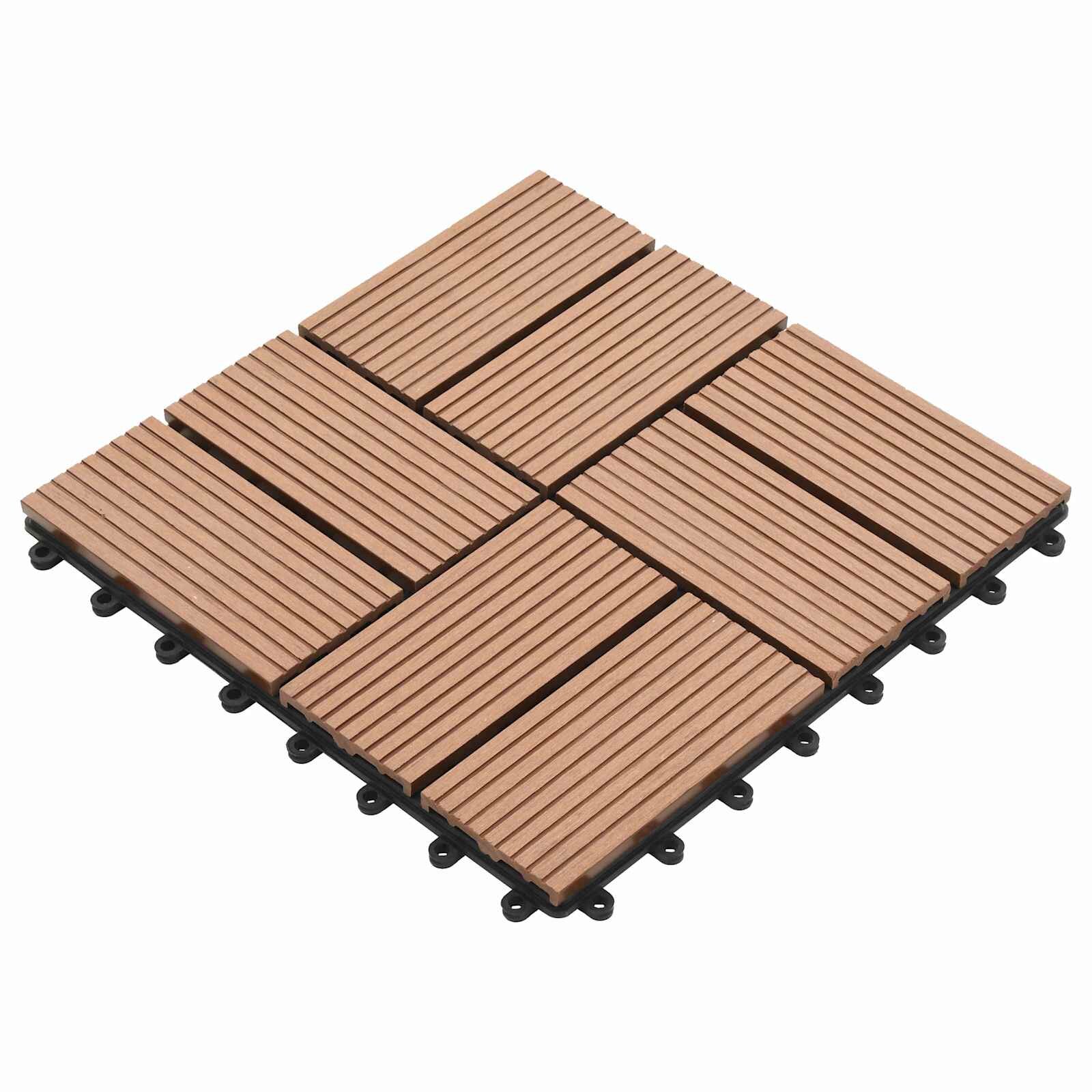 vidaXL Плочка за decking 11 бр. Кафяво 30 x 30 cm WPC