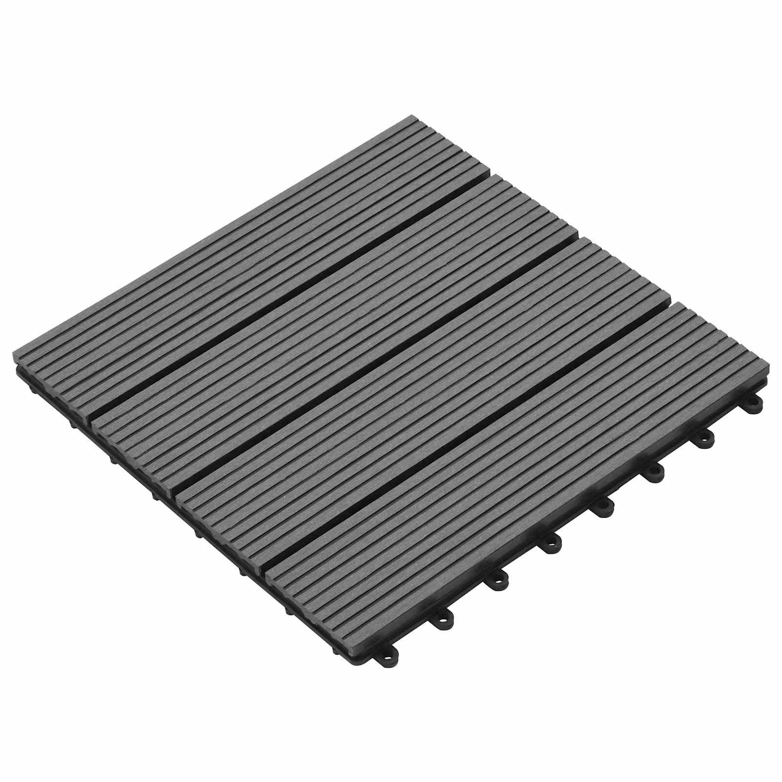 vidaXL Плочка за decking 11 бр. Сиво 30 x 30 cm WPC