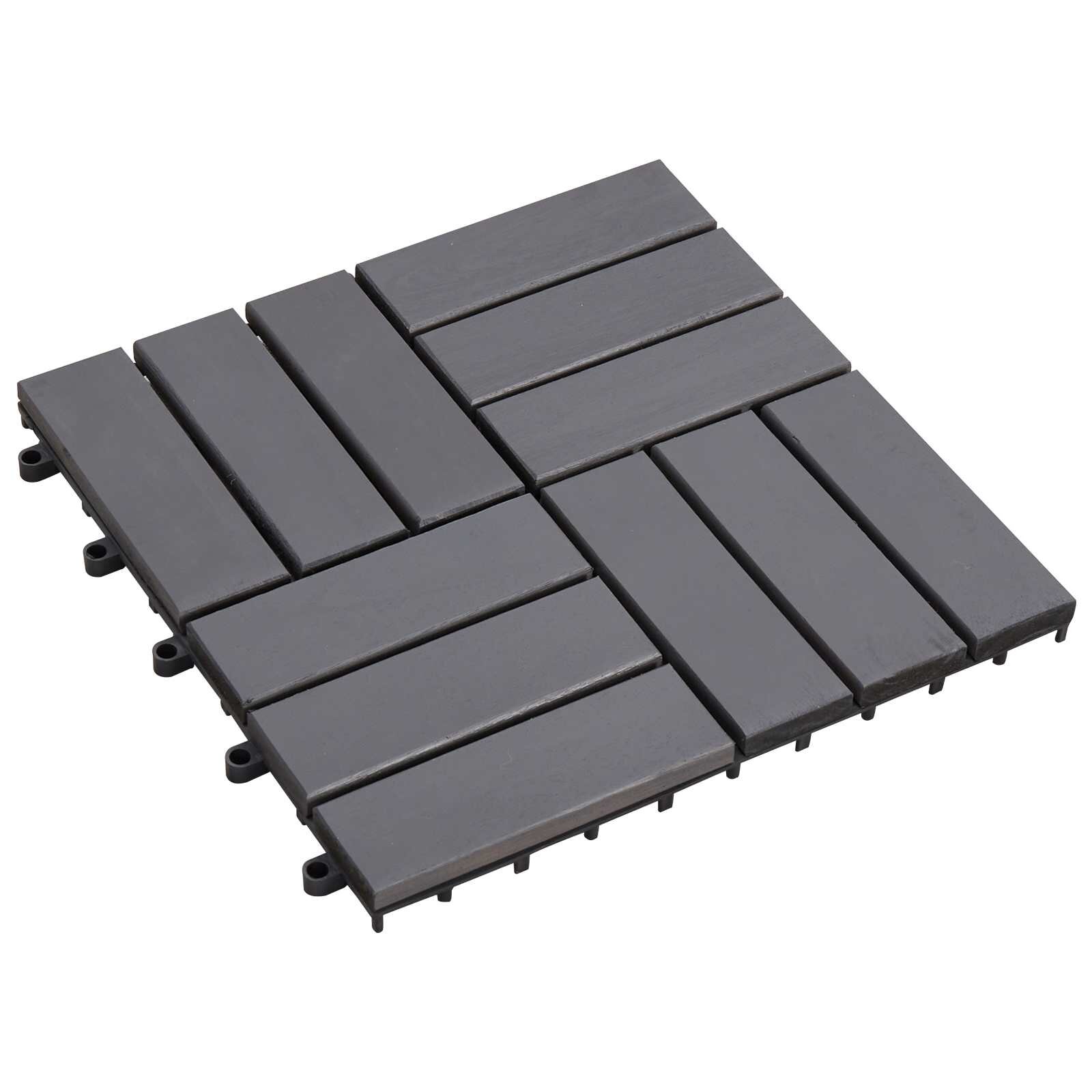 vidaXL Плочка за decking 30 бр. Сиво 30 x 30 cm Дърво от Акация