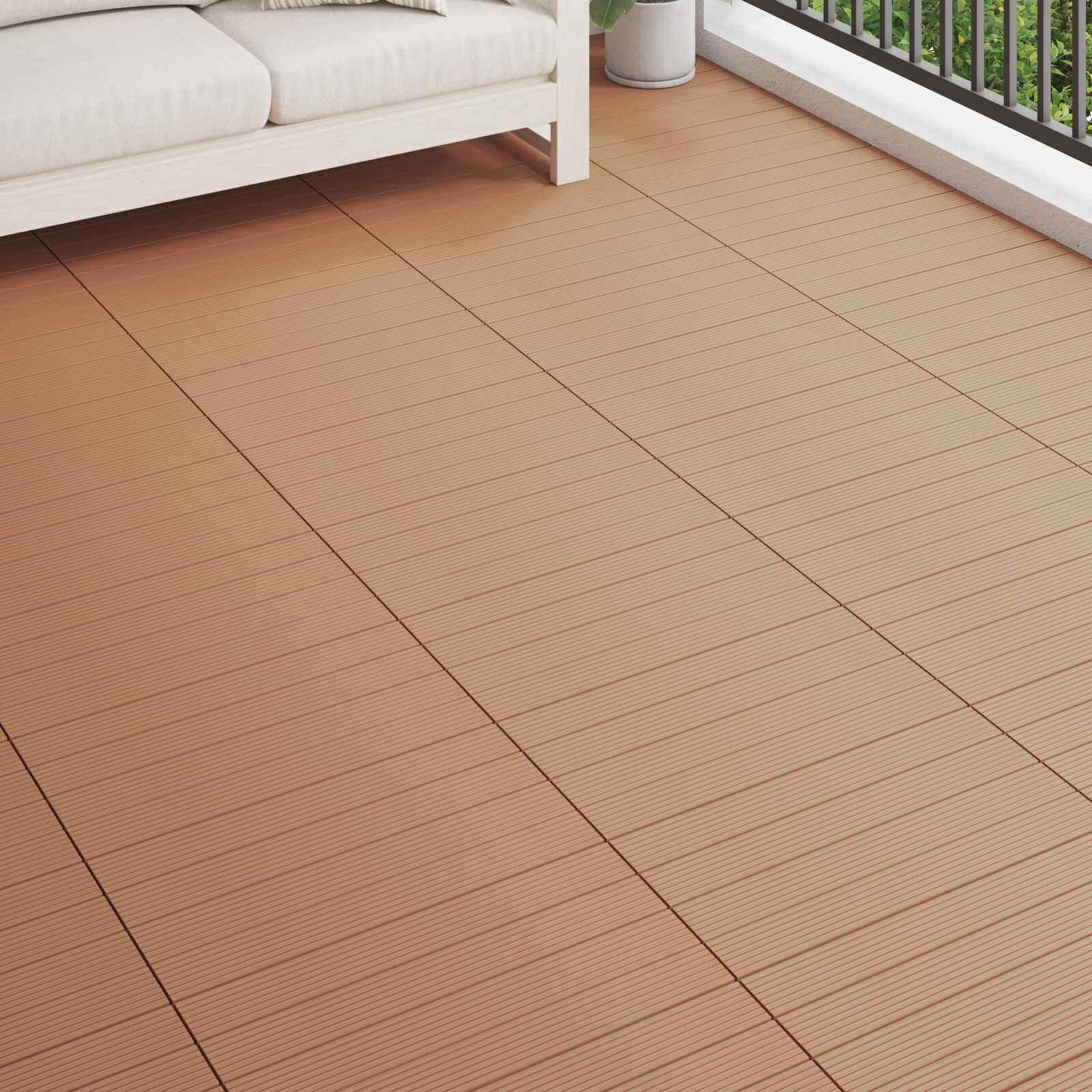 vidaXL Плочка за decking 6 бр. Кафяво 60 x 30 cm WPC