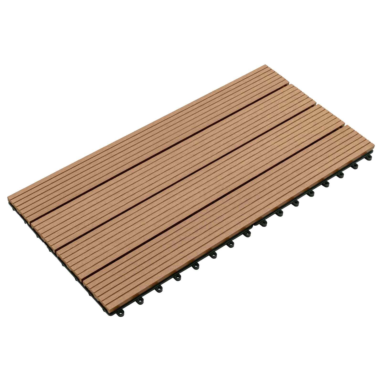 vidaXL Плочка за decking 6 бр. Кафяво 60 x 30 cm WPC