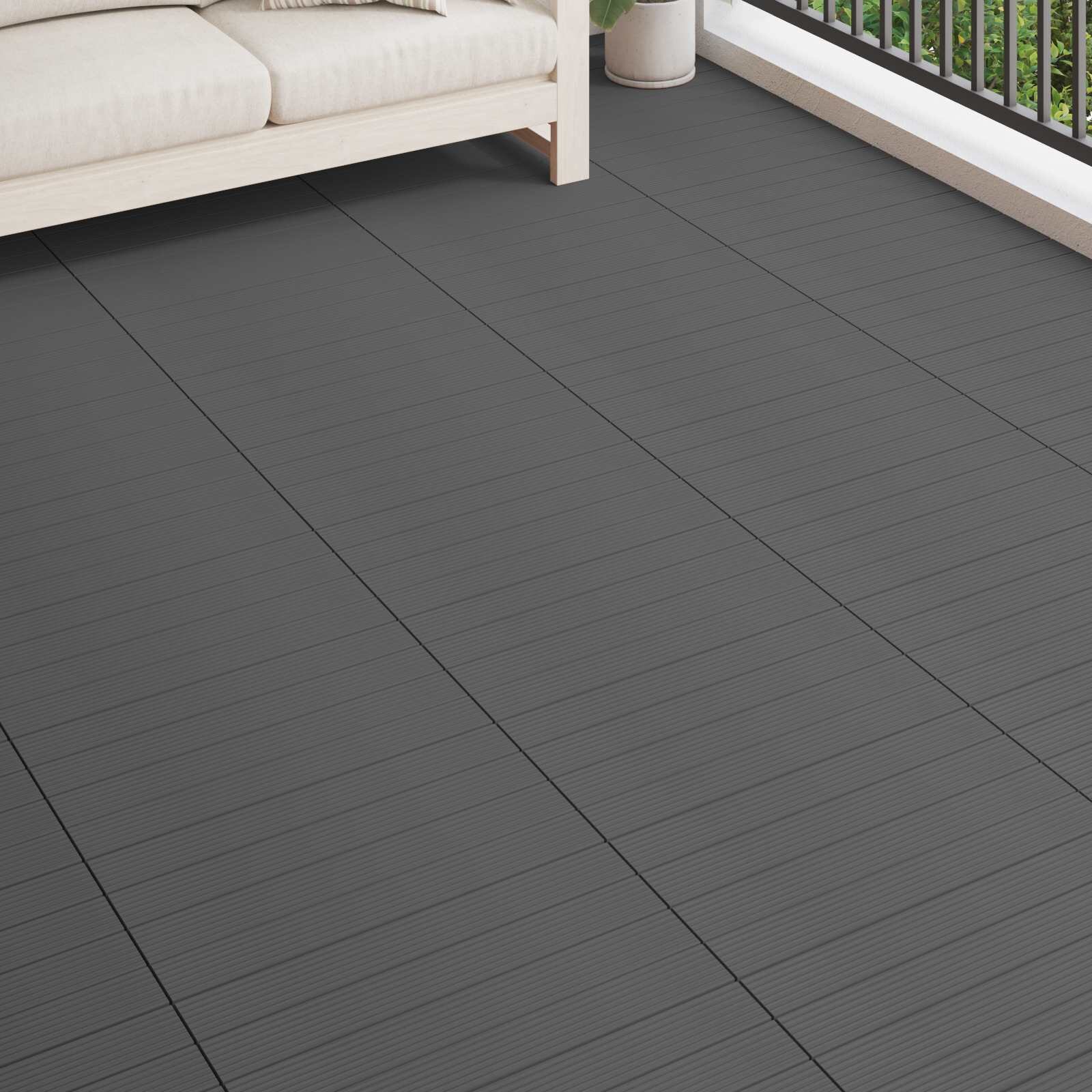 vidaXL Плочка за decking 6 бр. Сив 60 x 30 cm WPC