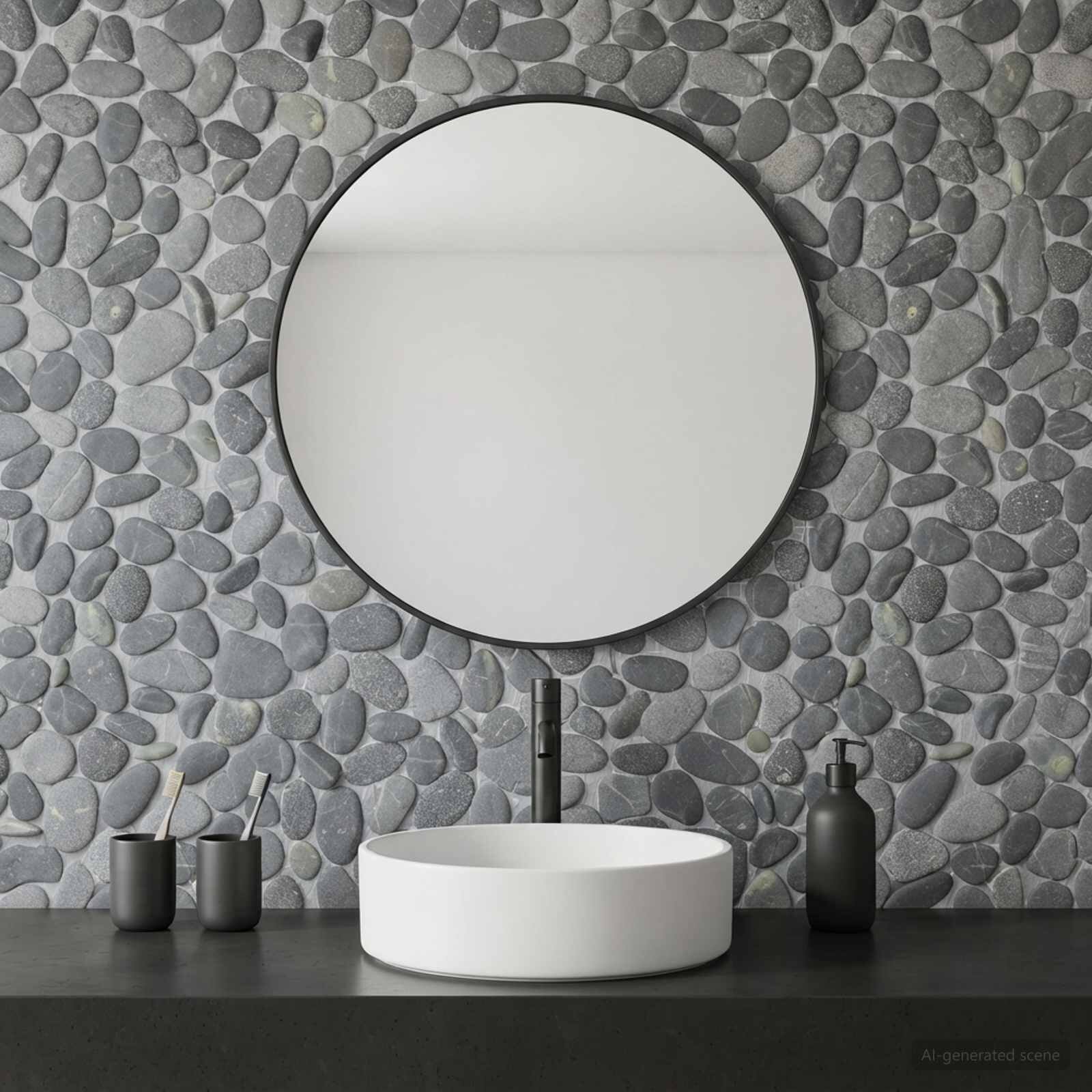 vidaXL Плочки от камъчета Сиво 30 x 30 cm Речни камъчета