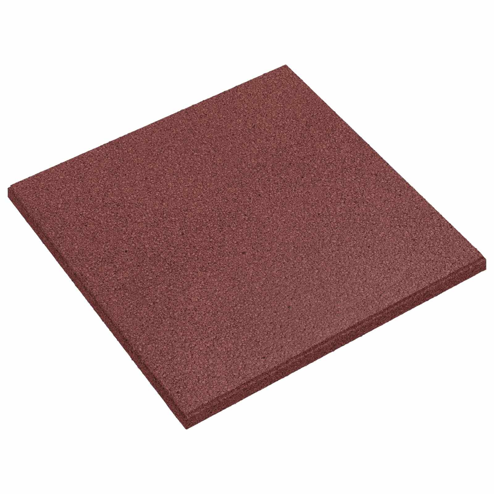vidaXL Плочки за защита при падане 12 бр. Червено 50 x 50 cm Каучук