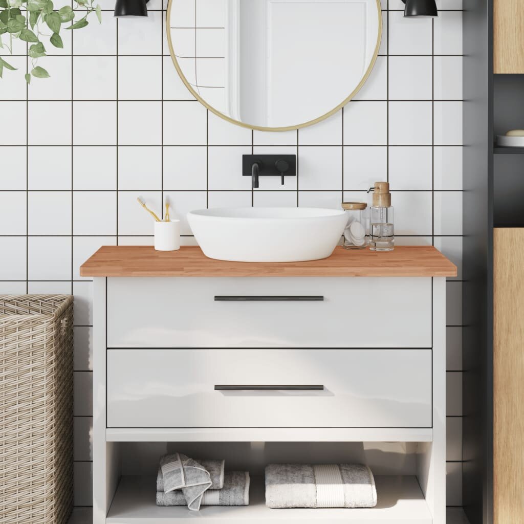 vidaXL Плот за баня 100x60x25 см масивно дърво бук