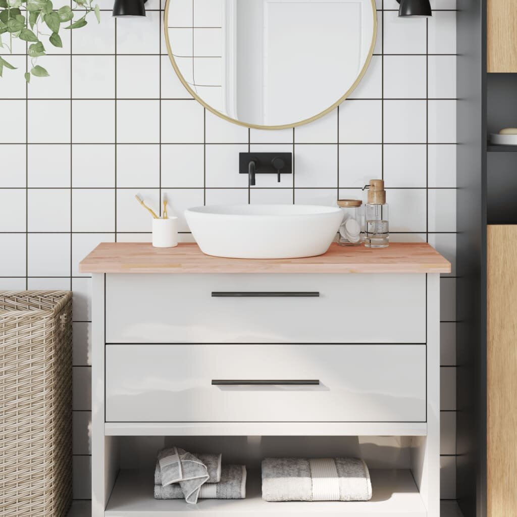 vidaXL Плот за баня 100x60x25 см масивно дърво бук