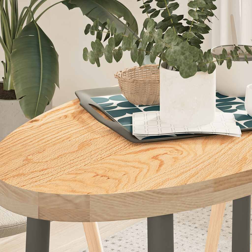 vidaXL Плот за маса 100x50x4 см дъбово дърво масив овална