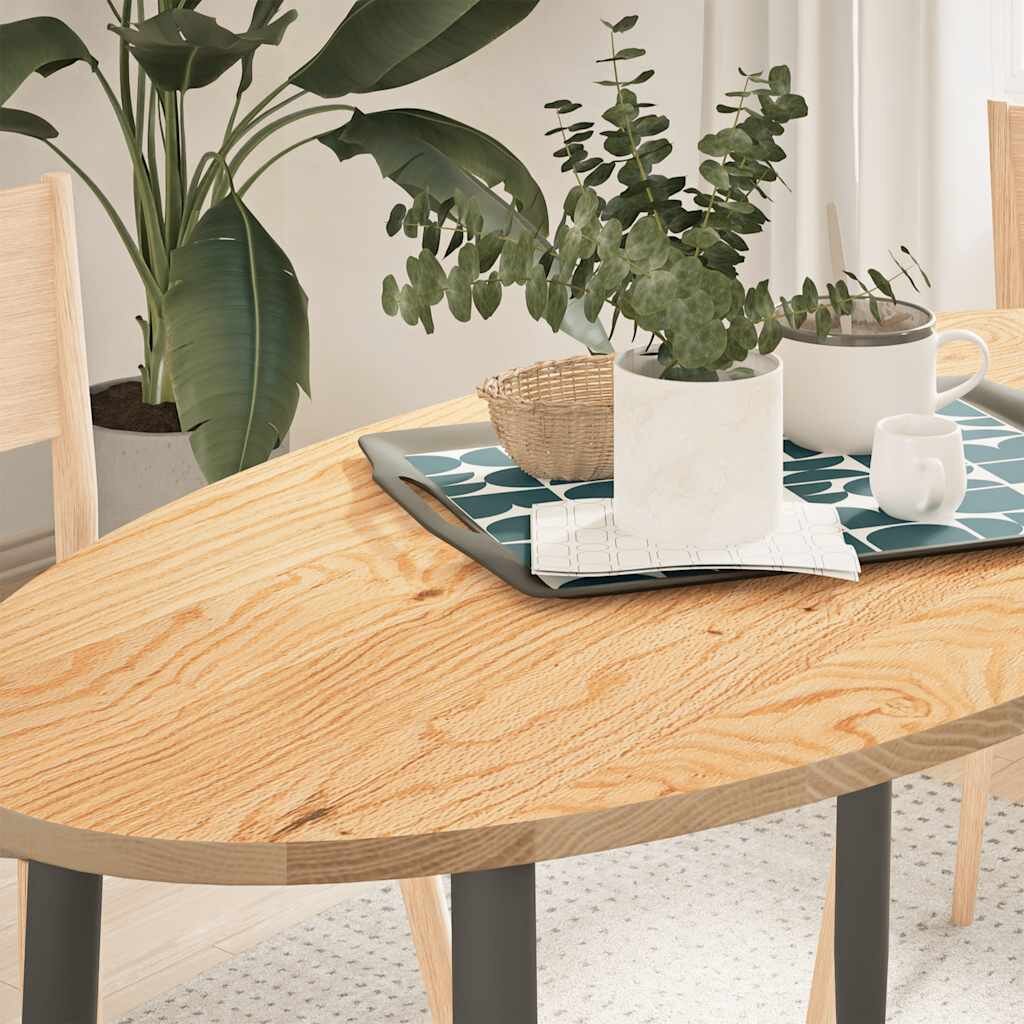 vidaXL Плот за маса 120x60x2 см дъбово дърво масив овална