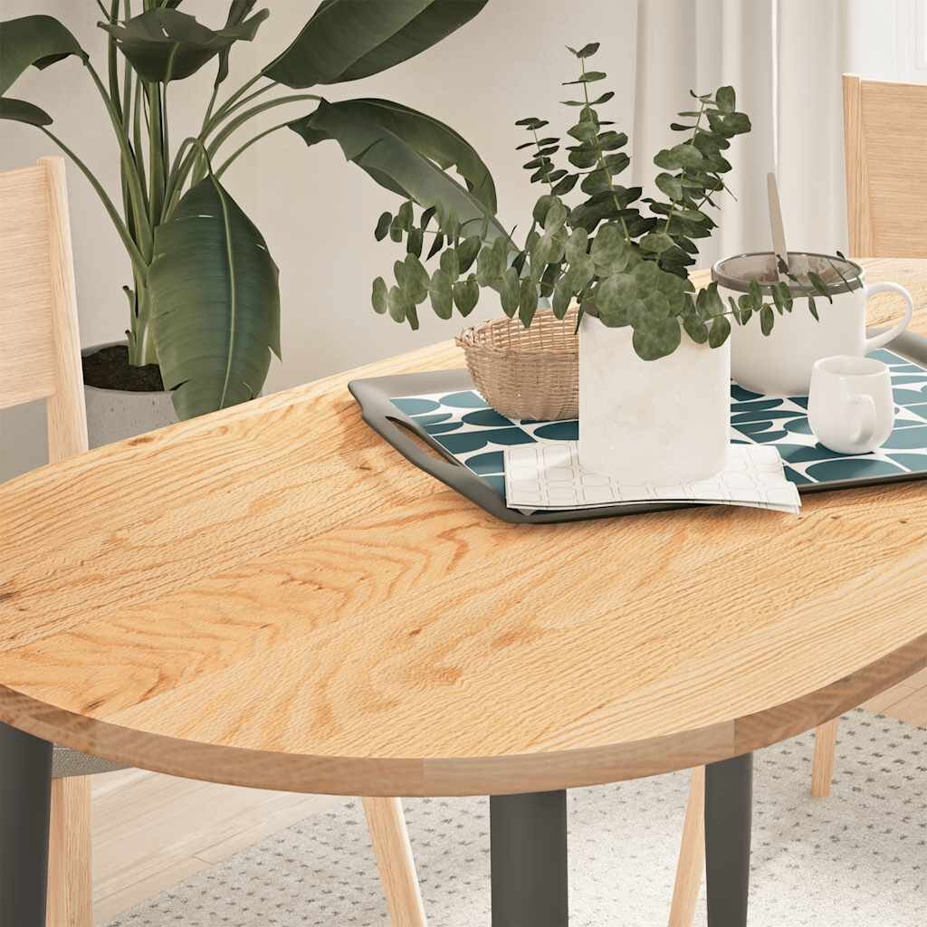 vidaXL Плот за маса 120x60x2 см дъбово дърво масив овална