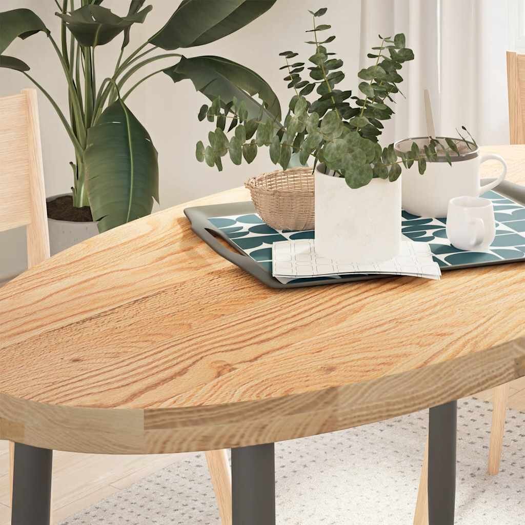 vidaXL Плот за маса 120x60x4 см дъбово дърво масив овална
