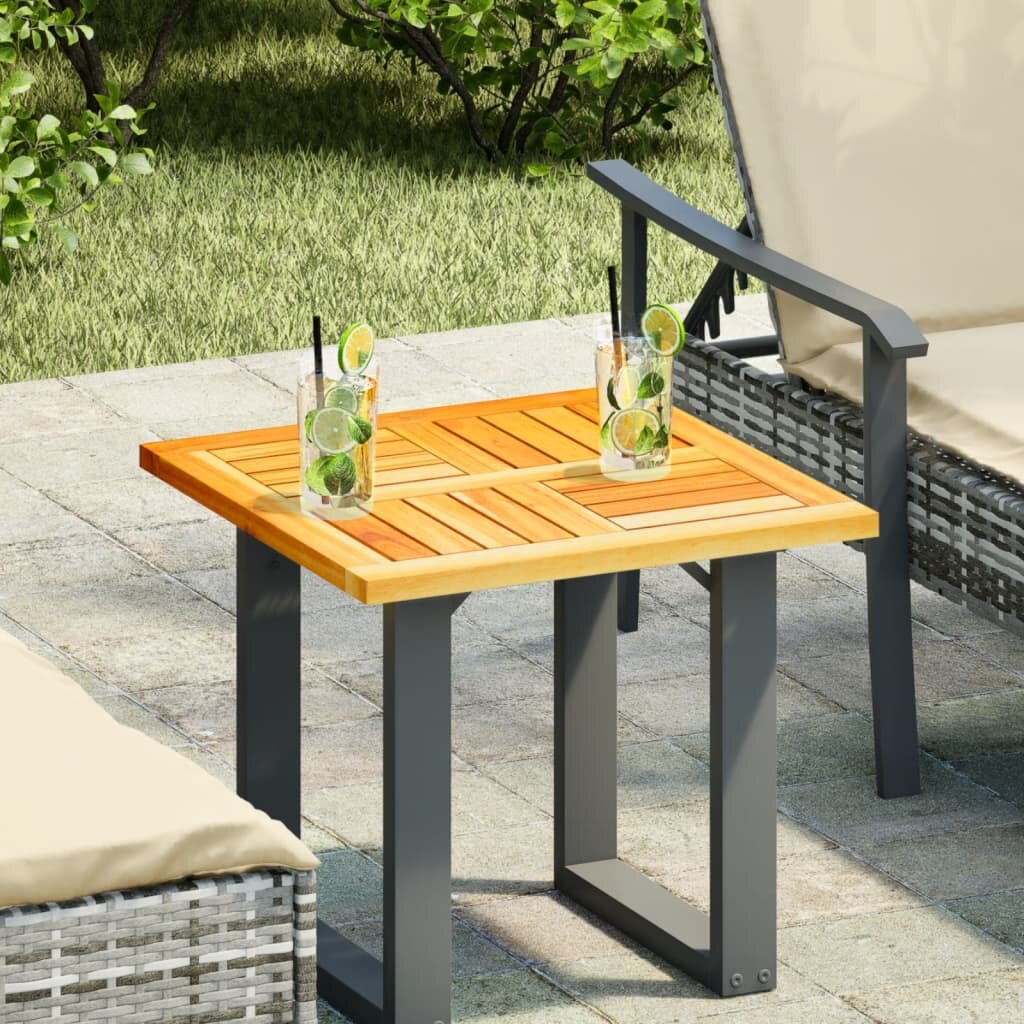 vidaXL Плот за маса 50x50x2 см квадратен акациево дърво масив