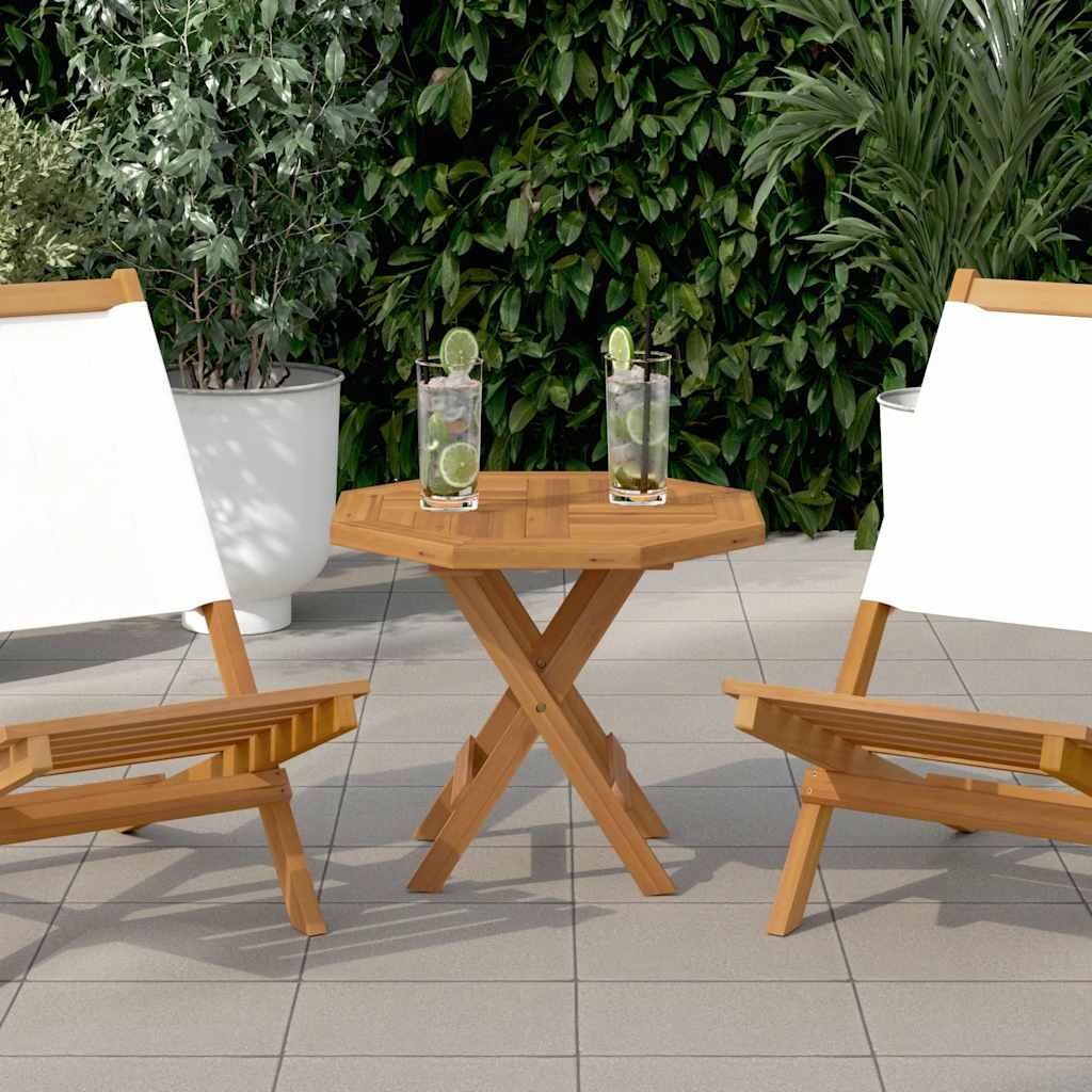 vidaXL Плот за маса 50x50x25 см осмоъгълен масивен бук