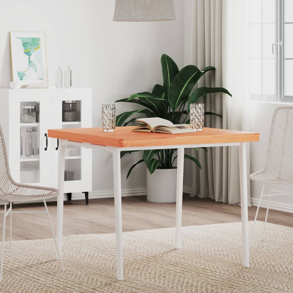 vidaXL Плот за маса 80x80x4 см квадратен масивен бук