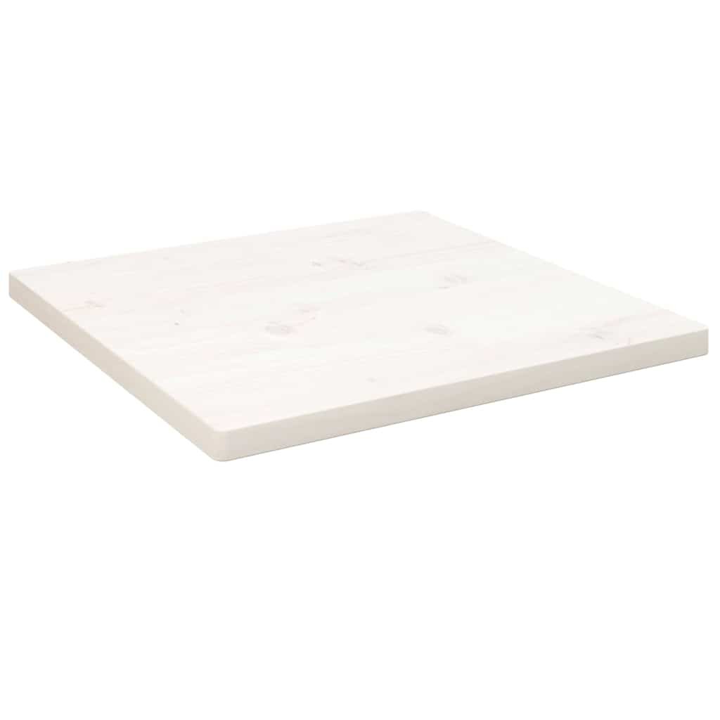 vidaXL Плот за маса бял 40x40x25 см бор масив квадратен