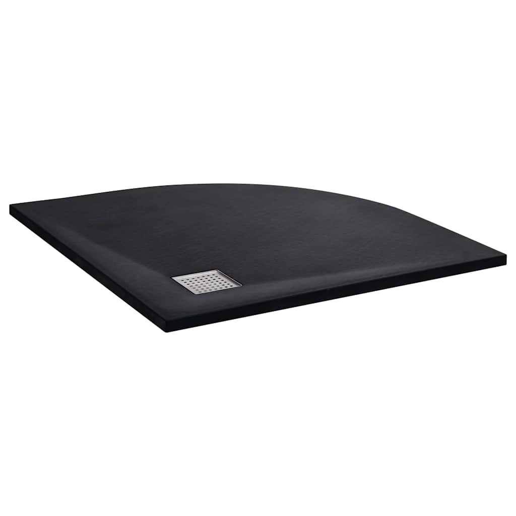 vidaXL Поддушово корито SMC черно 90x90 см