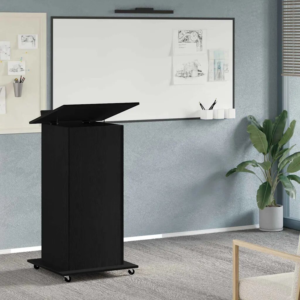 vidaXL Подиум Черния дъб Инженерна дървесина 55 x 55 x 107 cm