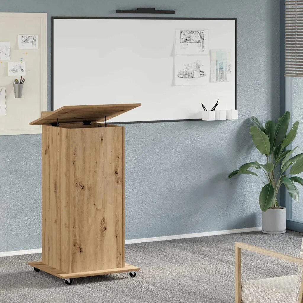 vidaXL Подиум Дъб Инженерна дървесина 55 x 55 x 107 cm