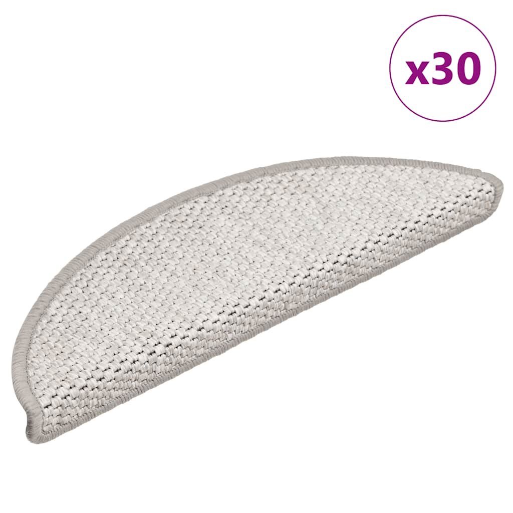 vidaXL Подложки за стълбища Самозалепващи сезал 30 бр. 56x17x3 cm