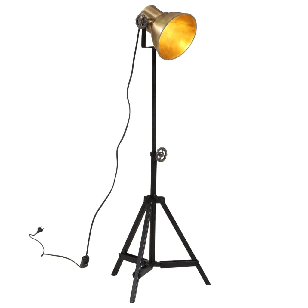 vidaXL Подова лампа 25 W античен месинг 35x35x65/95 см E27