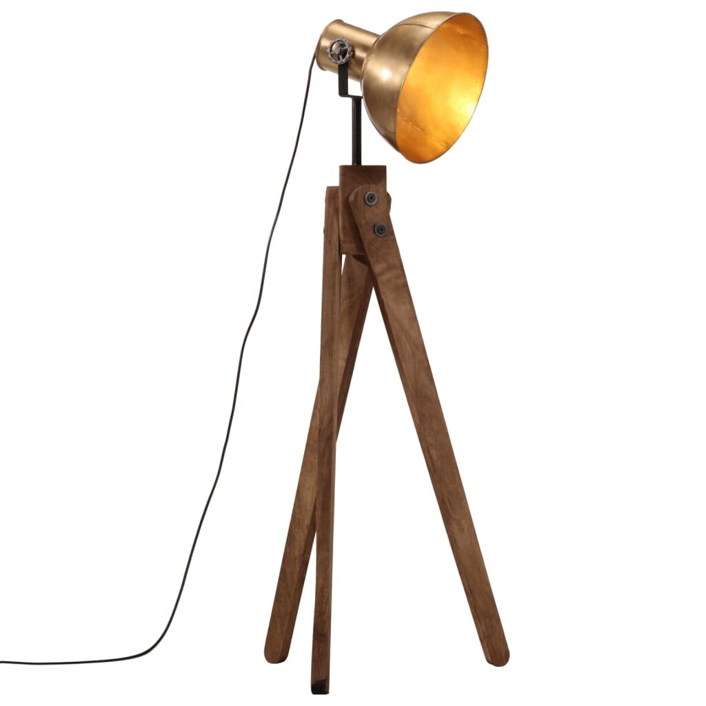 vidaXL Подова лампа 25 W античен месинг 45x45x120 см E27