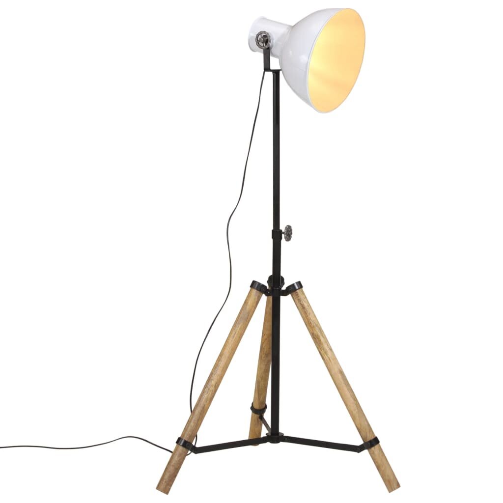 vidaXL Подова лампа 25 W бяла 75x75x90-150 см E27