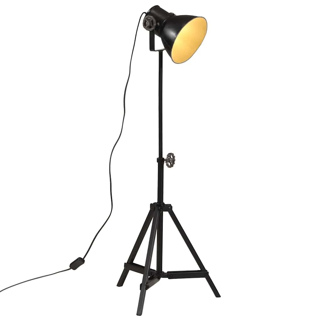 vidaXL Подова лампа 25 W черна 35x35x65/95 см E27